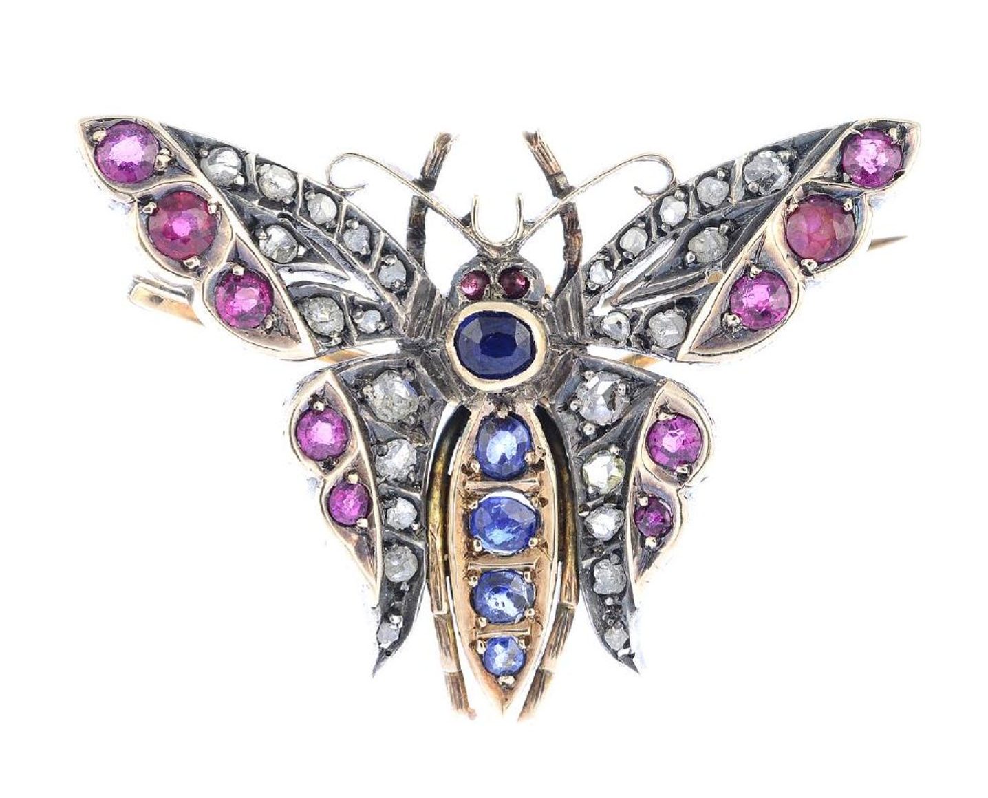Ruby Butterfly Brooches > Antique Brooches