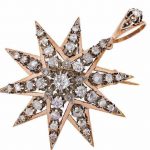 A diamond star brooch / pendant, early 20th century