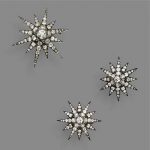Three diamond star brooches, circa 1880